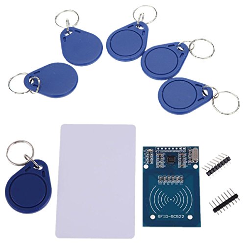 RFID Kit, RC522 RF IC Reader Sensor Modul mit S50 13,56MHz RFID Chip und Karte für Mifare Arduino Raspberry Pi & 5 Stück Transponder Zusätzlich als Geschenk (Packung mit 1)