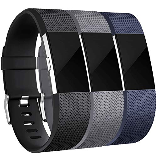 Maledan Bandes de Remplacement pour Fitbit Charge 2, Lot de 3, 3 in 1-N, Large
