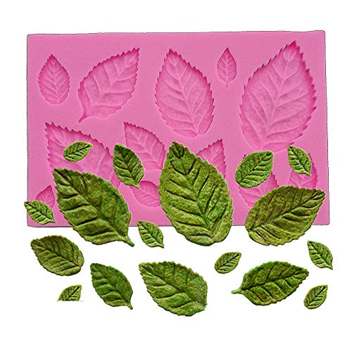 Wocuzkxgj Mini Rose Leaves Silicone Mold Fondant Mold Cake Border Cupcake Silicone Lace Mat Mold Decoration Tool, 3.9"