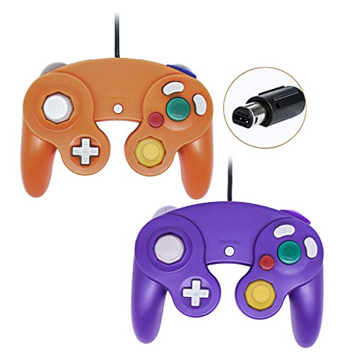 GameCube Controller, Wired Gamepad for Nintendo Wii Console (Orange and Purple)