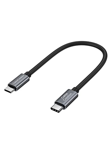 CableCreation für E-Bike USB C Kabel, 20cm USB-C auf Micro USB A, kompatibel mit Bosch Intuvia, Kiox, Nyon (old) E-Bike Display DJI Mavic/DJI Spark/Mavic Pro/Mavic Air etc. Aluminium, Space-Grau