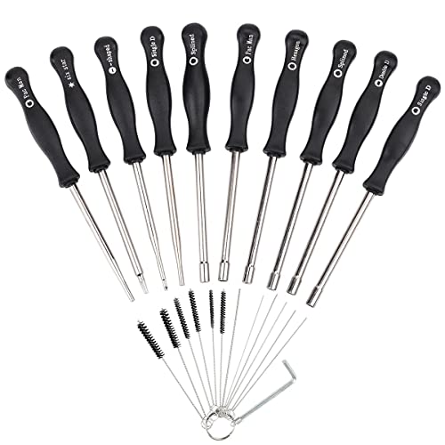 HIPA (Pack of 10 Carburetor Adjustment Tool with Carburetor Cleaning Brush Needle for Common 2 Cycle Small Engine Echo Sthil Poulan Husky MTD Ryobi Homelite Trimmer Weed Eater Chainsaw