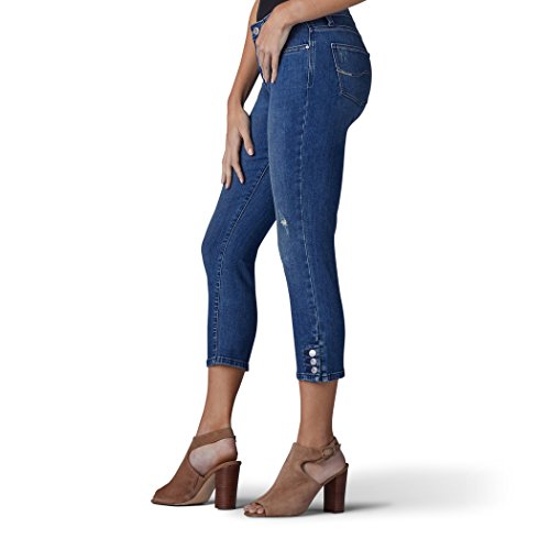 LEE Women's Petite Modern Series Midrise Fit Jayla Capri Jean