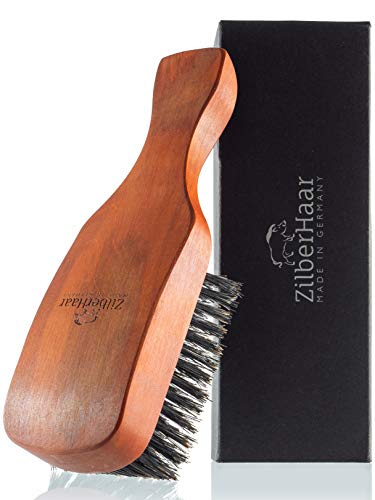 ZilberHaar Major Hair & Beard Brush for Men - Stiff Boar Bristles and Pearwood - All Beard Types - Perfect for Thick or Thin - Made in Germany