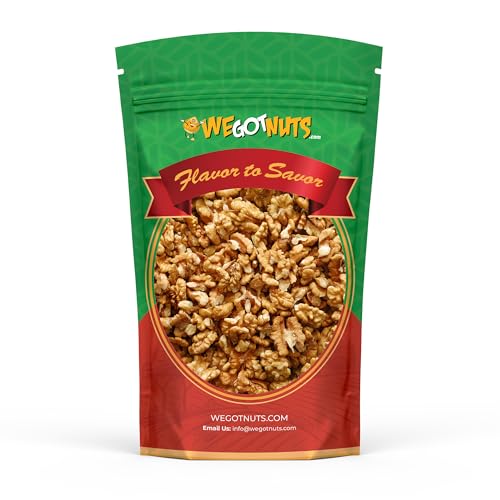 California Raw Walnuts- 4 Pounds, Resealable Package-Fresh, No Shell, Unsalted-All Natural Dry Halves and Chopped Pieces-For Snacking, Kids, Baking Brownies, Diet- Kosher Certified- by We Got Nuts