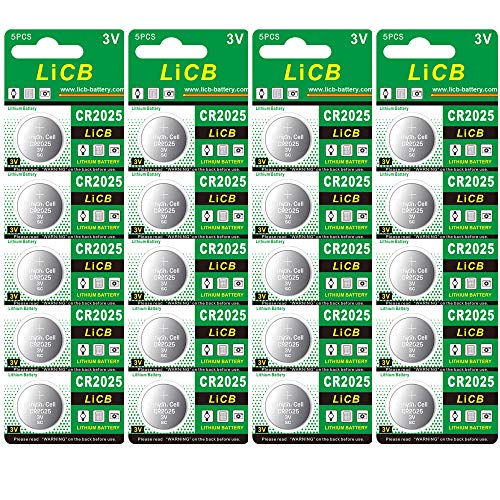 LiCB CR2025 Battery CR 2025 3V Lithium Battery 20 PCS