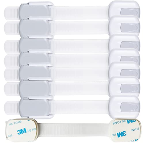 Child Proof Baby Safety Locks For Cabinet Locks Extra 3M Adhesive No Screws For Drawers Cupboard Doors (8Pack child safety cabinet locks)