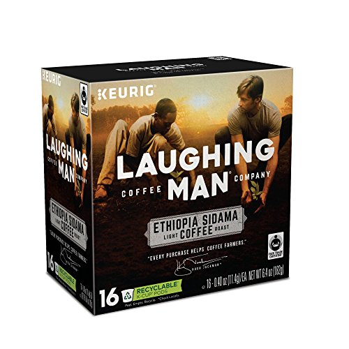 Laughing Man Ethiopa Sidama, Single-Serve Keurig K-Cup Pods, Light Roast Coffee, 16 Count