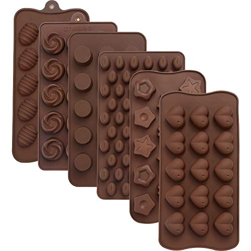 Maxdot 6 Pieces Silicone Chocolate Mold Cake Cookie Mould Candy Baking Mold for Baking Cake DIY Supplies