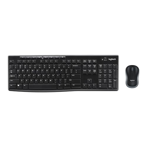 Logitech MK270 Wireless Keyboard and Mouse Combo for Windows, 2.4 GHz Wireless, Compact Mouse, 8 Multimedia and Shortcut Keys, 2-Year Battery Life, for PC, Laptop