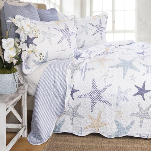 North End Decor Starfish Reef Coastal Beach Quilt Set, Twin 2-Piece
