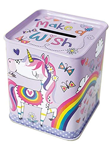 Rachel Ellen Make A Wish Unicorn and Princess Money Tin Money Bank