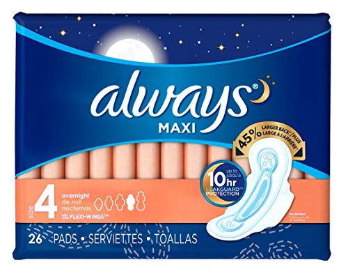 Always Pads Maxi Overnight Size 4-26 Count (3 Pack)