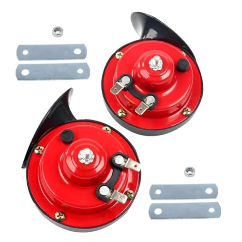 FreeTec 110dB 12V Dual Tone Car Horns, Loud Motorcycle Horn Kit, Electric Air Horn Waterproof Snail Horn for Motorbike Scooter Dirt Bike Trucks