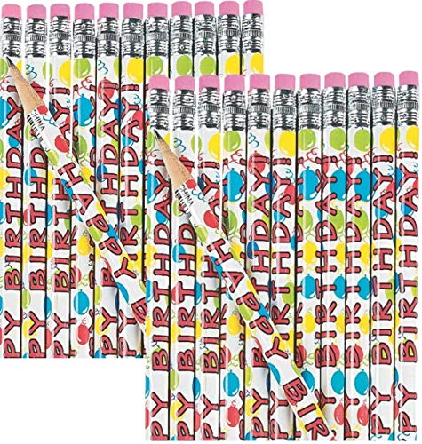 Fun Express Wooden Happy Birthday Pencils (48 Count)