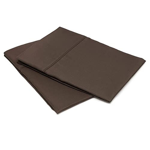 Amazon Basics Light-Weight Microfiber Pillowcases - 2-Pack, King, Chocolate