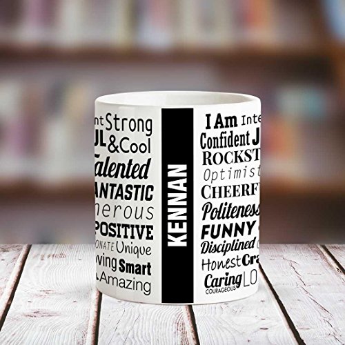Huppme Kennan Good Personality White Ceramic Coffee Name Mug
