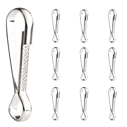 Ram-Pro 10pcs Mini Steel Spring Nickel-Plated para Cord Clip Lanyard Snap Hooks Lobster Claw Clasps, Durable Bright Silver 1.4mm Small Chain Purse Pulis Snap Clip for Lanyard Zipper Pull Id Card