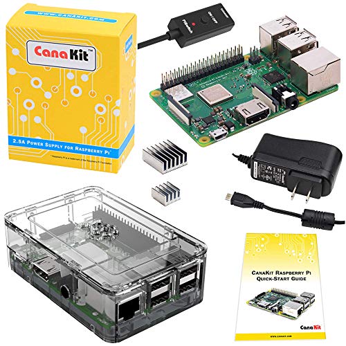 CanaKit Raspberry Pi 3 B+ (B Plus) mit hochwertigem transparenten Gehäuse und 2,5-A-Netzteil