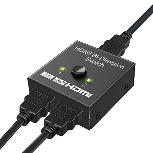 HDMI Splitter, ABLEWE HDMI Switch Bidirectional 2 Input to 1 Output or 1 in to 2 Out, Supports 4K/3D/1080/HDCP Passthrough-HDMI Switcher for HDTV/Blu-Ray Player/DVD/DVR/Xbox etc.