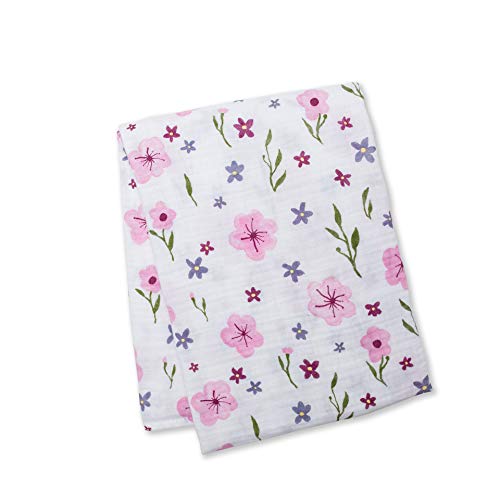 lulujo Baby Lulujo Baby Cotton Muslin Swaddling Blanket, Lovely Floral