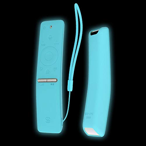 SIKAI Shockproof Silicone Cover for Samsung BN59-01241A BN59-01242A BN59-01260A BN59-01259E Remote Holder Full Protective Dust-Proof Anti-Lost with Remote Loop (Glow in Dark Blue)
