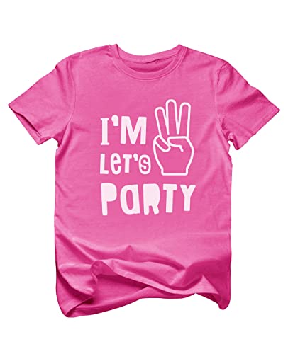 Tstars I'm Three 3rd Birthday Shirt Gifts for 3 Year Old Boy Girl Toddler Kids T-Shirt