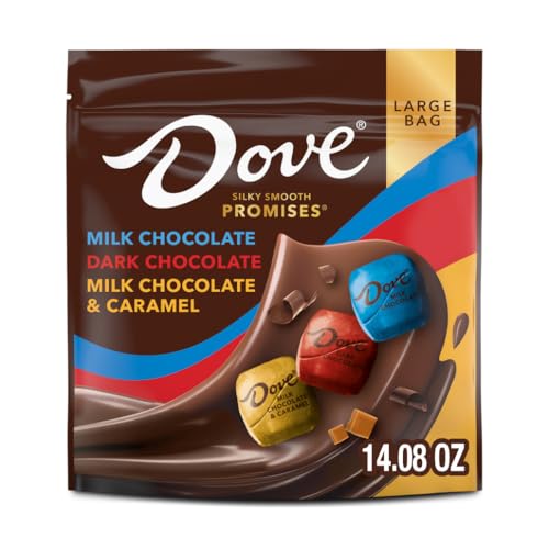 DOVE PROMISES Dark, Milk Chocolate, and Milk Chocolate & Caramel Graduation Candy Variety Assortment, Large Bag, 14.08 Oz Bag
