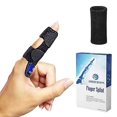 Trigger Finger Splint - Mallet Finger Splint w/Built-in Support for Arthritis, Sport Injuries, Basketball, Baseball, Volleyball, Bowling, Soccer fits Index, Middle, Ring, Pinky Fingers