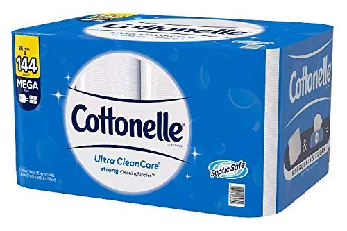 Cottonelle Ultra CleanCare Toilet Paper, Strong Bath Tissue, 36 Family Rolls+