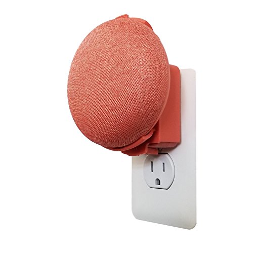 Dot Genie Google Home Mini (1st Gen) Backpack: The Simplest and Cleanest Outlet Wall Mount Hanger Stand for Home Mini (1st Gen) - No Cord Wrapping Required - Designed in USA (Coral)