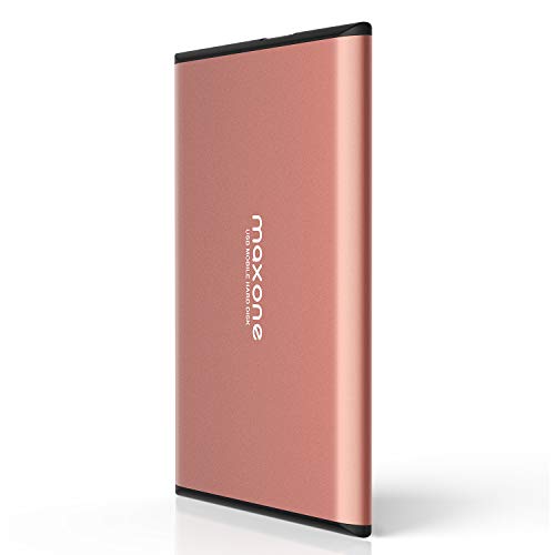 Maxone 160GB External Hard Drive Portable 2.5'' Ultra Slim HDD Storage USB 3.0 Compatible with PC, Laptop, Rose Pink