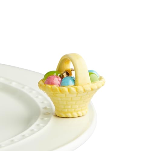Nora Fleming A Tisket, A Tasket (Basket with Eggs) A214 - Hand-Painted Ceramic Holiday Décor - Spring Minis for The Home and Office