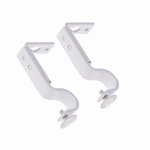 WINOMO 2pcs Adjustable Curtain Drapery Rod Bracket Curtain Holder 18-22mm (White)