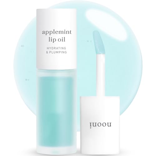 Nooni Korean Lip Oil - Applemint | Gift, Moisturizing, Glowing, Revitalizing, and Tinting for Dry Lips with Mint Extract, 0.12 Fl Oz
