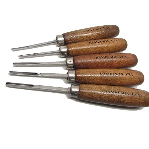 Gunstock Gunsmith Woodcarving V & U Chisel Carving set for Checkering and Restoration (5 Piece)