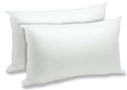 Foamily 2 Pack - 12" x 20" Premium Hypoallergenic Lumbar Stuffers Pillow Inserts Sham Square Form Polyester, Standard/White