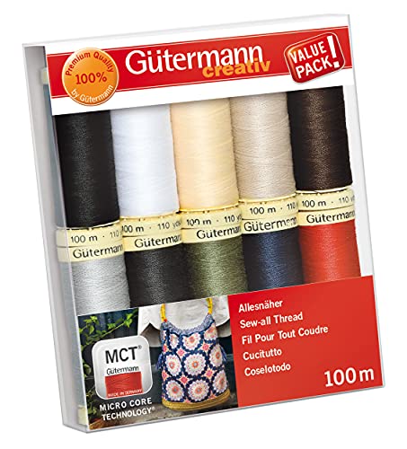 Gutermann Thread Basic Colours all purpose sewing thread, 100m