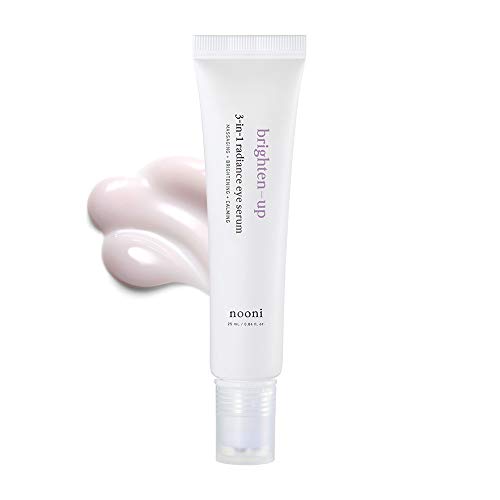 NOONI 3-IN-1 Radiance Eye Serum 0.84 Ounces, Eye Cream, Eye treatment, Massage eye serum, Cooling and brightening serum, Massage roller balls, Eye roller applicator