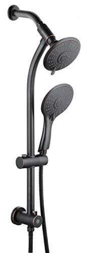 Duttao DT5611 Drill-Free Slide Bar Combo with 5-Function Showerhead and 5-Function Hand held Shower, Oil Rubbed Bronze
