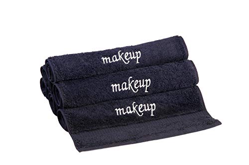 Towel Bazaar Premium Cotton Super Soft and Absorbent Turkish Towels (Black, 6-Piece Makeup Washcloths)