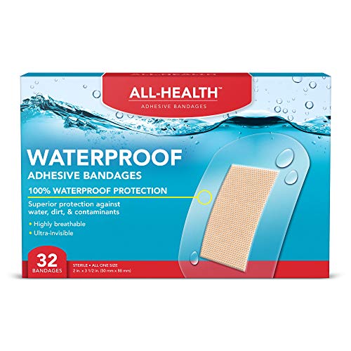 All-Health Clear Waterproof Adhesive Bandages, 2 x 3-1/2 inch, 32 Count