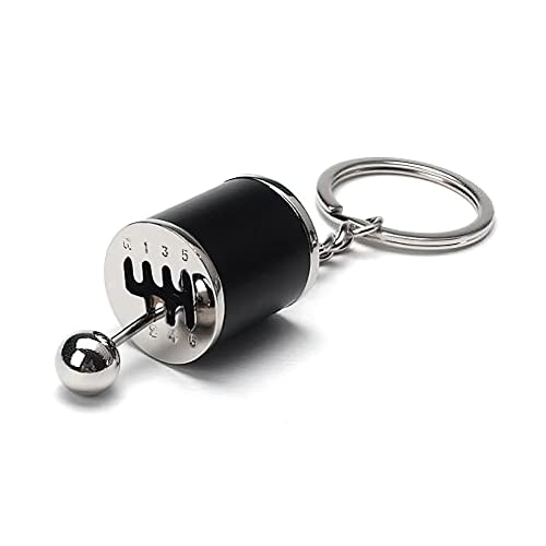 GT//Rotors Six Speed Manual Transmission Shift Gearbox Fidget Toy Automotive Part Car Keychain Key Ring, Black, One Size, Modern