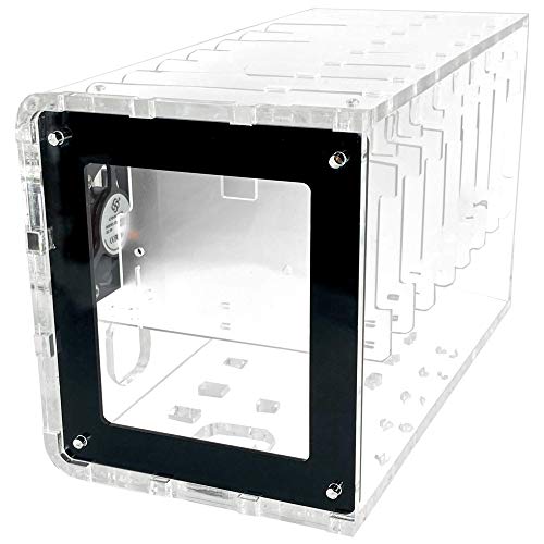 8 Slot Cloudlet Cluster Case for Raspberry Pi and Other Single Board Computers - Black