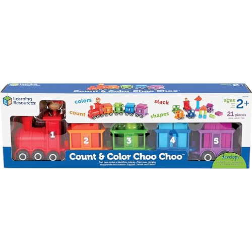 Learning Resources LER7742 Count & Color Choo Choo, Interactive Train Learning Toy, 21 Pieces, Ages 2+