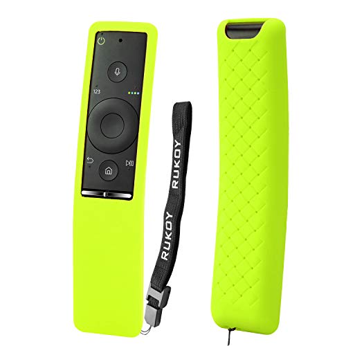 Rukoy Protecitve Case Cover Holder for Samsung Smart TV Remote Controller of BN59 Series, Kids-Friendly Non-slip Shockproof with Hand Strap(Green)
