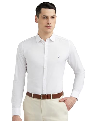 Allen Solly Men's Cotton Slim Fit Shirt (ALSFACUFD89916_White_39)