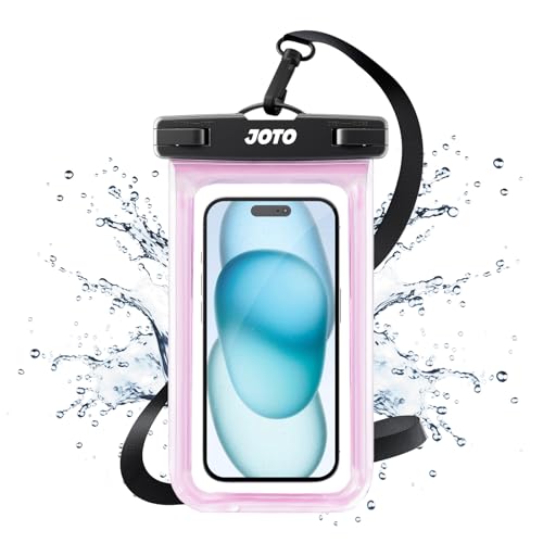 JOTO Universal Waterproof Phone Case for iPhone 16 15 14 13 Plus Pro Max, IPX8 Cellphone Dry Bag 12 11 Pro Max XR X 8 7 6S Plus SE, Galaxy S23 S22 S21 S20+ S20 S10 Plus Note, Pixel up to 7" -Clearpink