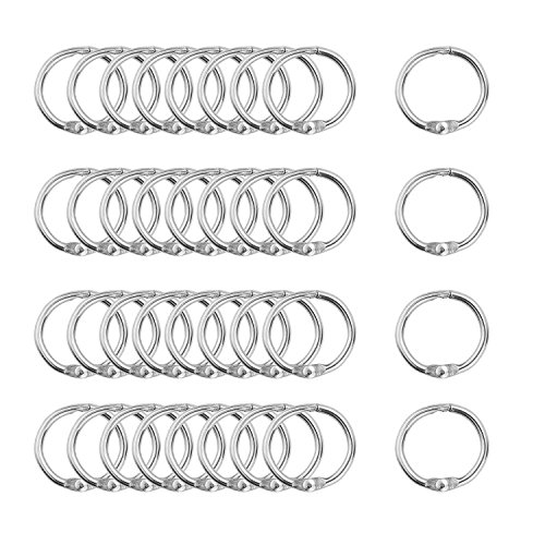 Rannb 100pcs 15mm/0.6 Inch Diameter Nickel Plated Mini Loose Leaf Book Ring Binder Ring Silver Tone for Album Photo Paper Book