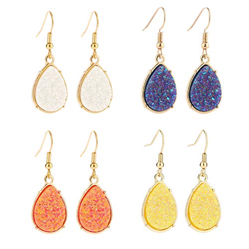 BaubleStar Chic Simulated Druzy Earrings Tear Drop Dangle Earrings